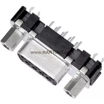 D-Sub-Steckverbinder Harting 09 66 251 6512, 15-polig, Lötanschluss, 180° Ausrichtung