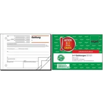 Quittungsblock Sigel T1178 — 2+1 Durchschläge, Aktionsausgabe, für Markt D, 1 Stück