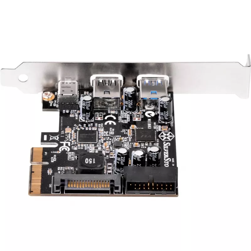SilverStone ECU05 - USB-Adapter - PCIe 2.0 x2 Low Profile - USB 3.1 Typ C x 1 + USB3.0 x 2 + USB3.0 (intern) x 2 (SST-ECU05)