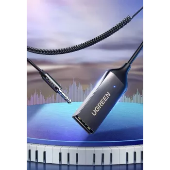 Audio-Empfänger UGREEN CM309 Bluetooth 5.0 USB mit 3,5 mm AUX-Klinke, schwarz, 20–20000 Hz