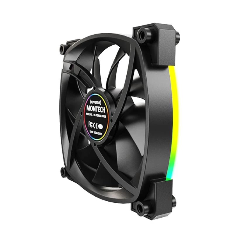 Montech RX120 PWM Computergehäuselüfter 12 cm Schwarz 3 St.