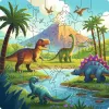 Holzpuzzle für Kinder - Dinosaurierwelt (44 Teile)