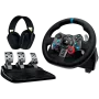 LOGITECH G29 EU + G435 Black Gaming Controller Aluminium Black USB Lenkrad + Pedale + Headset PC