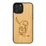 Handyhülle man and wood für iPhone 12 / 12 Pro — Katze mit rotem Fisch-Design
