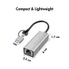 USB-A/-C auf 2,5G Ethernet-Adapter, grau