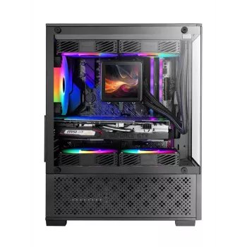 Mini-Tower-PC-Gehäuse TACENS Mars Gaming MC-SE2 — Mini-ITX / Micro-ATX, schwarz, Seitenfenster, Boden-Netzteil, unterstützt 2x2,5 Zoll + 1x3,5 Zoll