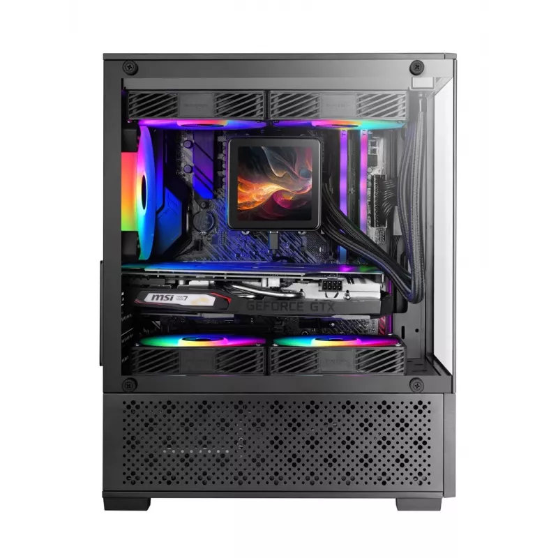 Mini-Tower-PC-Gehäuse TACENS Mars Gaming MC-SE2 — Mini-ITX / Micro-ATX, schwarz, Seitenfenster, Boden-Netzteil, unterstützt 2x2,5 Zoll + 1x3,5 Zoll