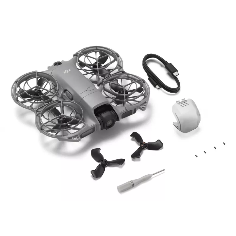 Quadrocopter DJI Neo 2 — 4 Rotoren, 12 MP Kamera, 2688×1512 Video, 1606 mAh Akku, 49 GB interner Speicher, Wi‑Fi & Bluetooth
