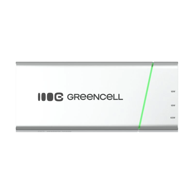 Tragbarer Akku Grün Cell BPLGC20P 20800 mAh Lithium-Ionen, USB-C PD 65W, 2x USB-C + 1x USB-A, Aluminiumgehäuse