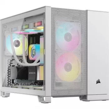 Corsair 2500D AIRFLOW Micro ATX Dual Chamber PC-Gehäuse – Weiß CC-9011264-WW