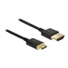 DeLOCK schlank Premium - Video-/Audio-/Netzwerkkabel - HDMI - 36 AWG - HDMI, 19-polig (M) - auf - Mini-HDMI, 19-polig (M) - 2,0 m - Dreifachisolierung - Schwarz (84778)