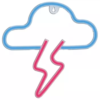 Neonlicht MANTA SNL71BL Wolke mit Blitz Blau‑Pink – dekoratives LED-Neonschild