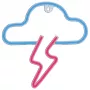 Neonlicht MANTA SNL71BL Wolke mit Blitz Blau‑Pink – dekoratives LED-Neonschild