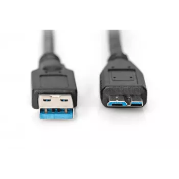 ASSMANN SuperSpeed USB 3.0-Kabel, USB-A-Stecker auf Micro-USB-B-Stecker, Cu AWG 28, 2-fach geschirmt, Länge 1,0 m (AK-300116-010-S)