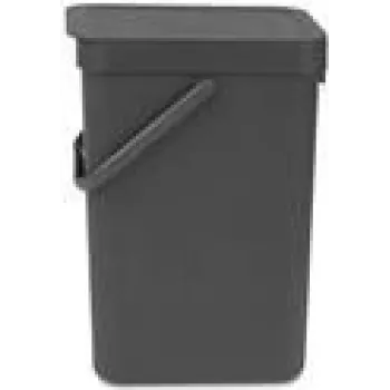Brabantia Abfalleimer Schwarz & Go 12 l Grau (109805)
