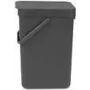 Brabantia Abfalleimer Schwarz & Go 12 l Grau (109805)