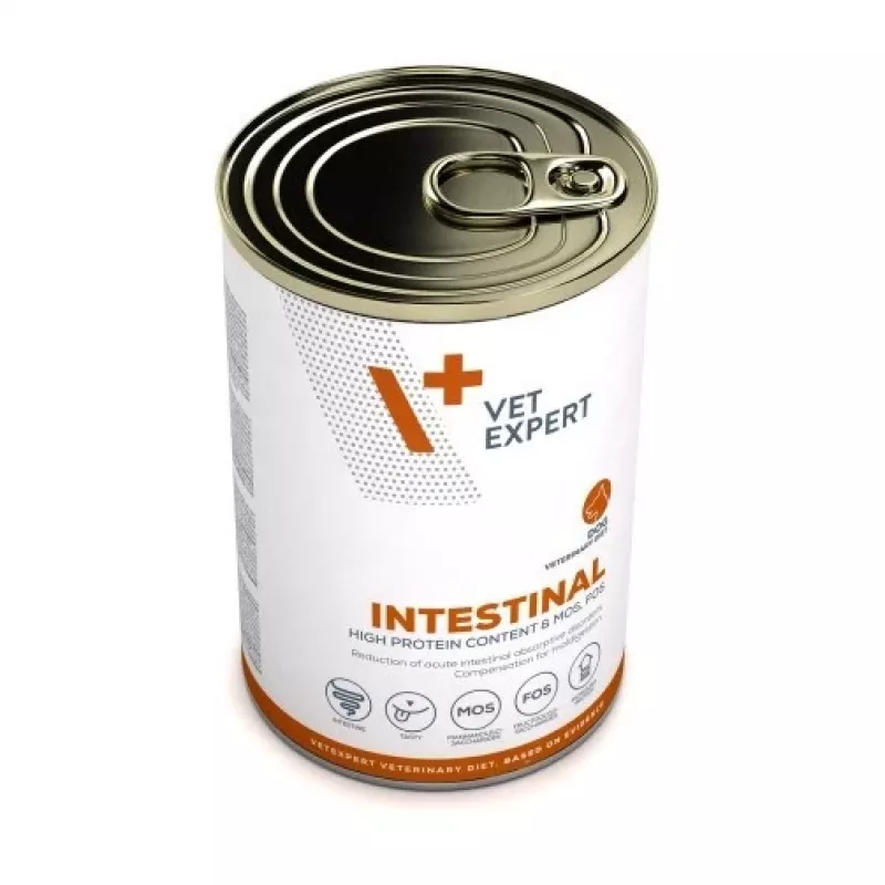 Nassfutter für Hunde VETEXPERT Veterinary Diet Intestinal 400 g, Geflügel, getreidefrei, zur Erholung nach Verdauungsoperationen