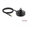 Antennen-Magnetfuß DELOCK ULA100 – 1 x N-Buchse auf 1 x SMA-Stecker, 1,5 m Kabel, Outdoor, Schwarz
