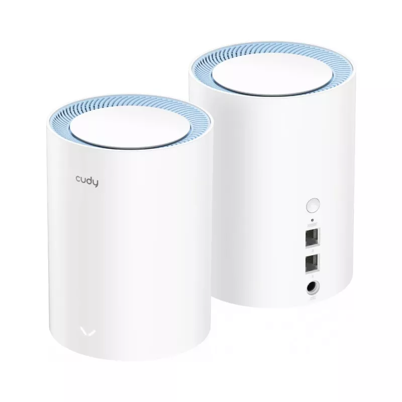 Mesh-System Cudy M1200 2er-Pack – Dualband-Wi-Fi 5 (300/867 Mbit/s), 2 Einheiten, 1x LAN-Port, unterstützt 100 Geräte