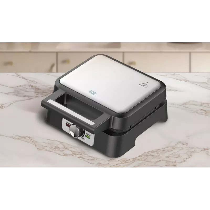 Waffeleisen PROMIS WAP1600 – 2-rechteckige Portionen Platten, 1200 W, antihaftbeschichtet, Thermostat, kühlbleibender Griff, LED-Anzeigen