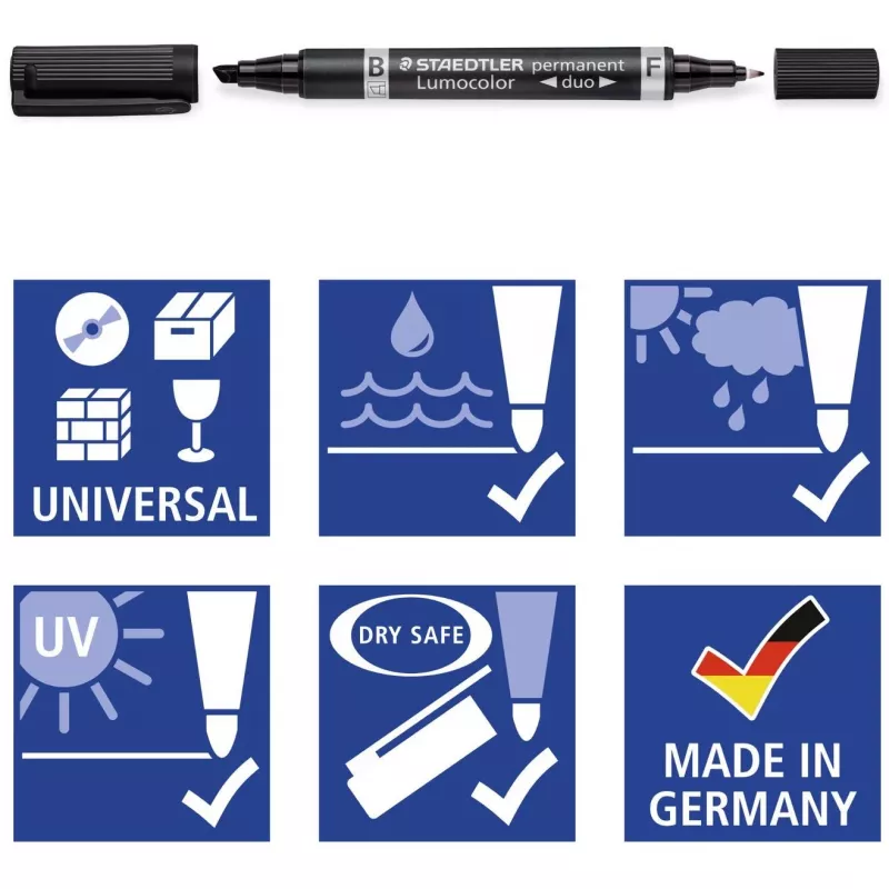 Permanentmarker Staedtler Lumocolor permanent duo 348 B schwarz 1 Stück