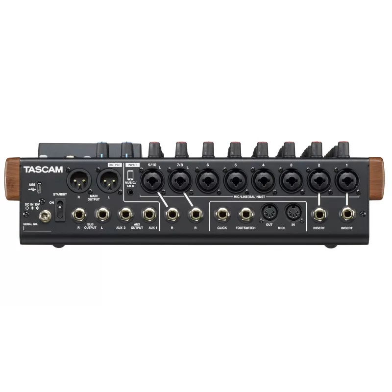 Mixer Tascam Model 12 — 12‑Kanal Analog‑/Digitalmischpult, 24‑Bit, 48 kHz, USB‑C, SD‑Karte, Bluetooth 5.0