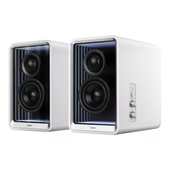 Edifier Desktop Aktivmonitor mit GaN-Ladegerät | QR65 | 70 W | Bluetooth | Weiß | Kabellose Verbindung