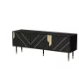 TV-Schrank Cama Meble MOUNTAIN 154x40x55 cm – Spanplattenoberfläche, schwarz und gold
