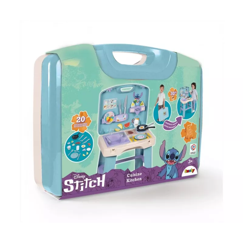 Spielküche SMOBY Stitch Kitchen 7600311909 mit Zubehör – Kinder-Rollenspielküchenset