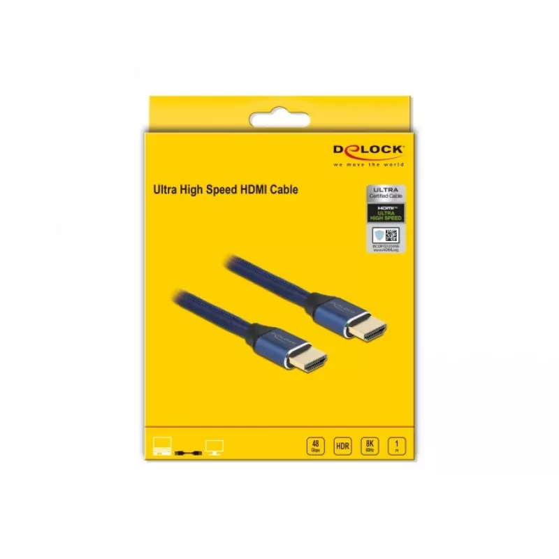 HDMI-Kabel DeLOCK Ultra High Speed 48 Gbps 8K 60 Hz blau 1 m
