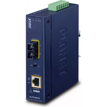 PLANET IP30 Industrial 10/100/1000BAS Network Media Converter 1000 Mbit/s Blau (IGTP-802TS)