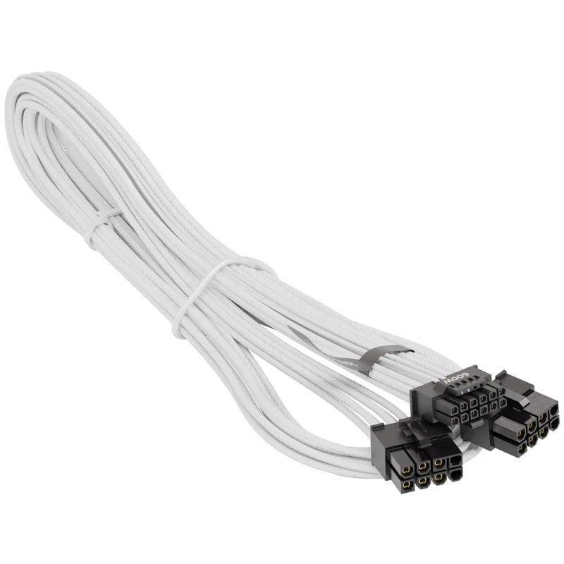 Seasonic 12VHPWR PCIe-Adapterkabel - (Weiß, 0,75 Meter)(SS2X8P-12VHPWR-600/Weiß)