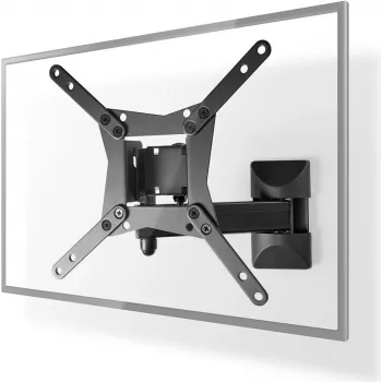 Nedis Wandhalterung Full-Motion – für Bildschirme von 10 bis 81,30 cm (32 inch), Neigung 15°, Tragfähigkeit 30 kg (TVWM31BK)