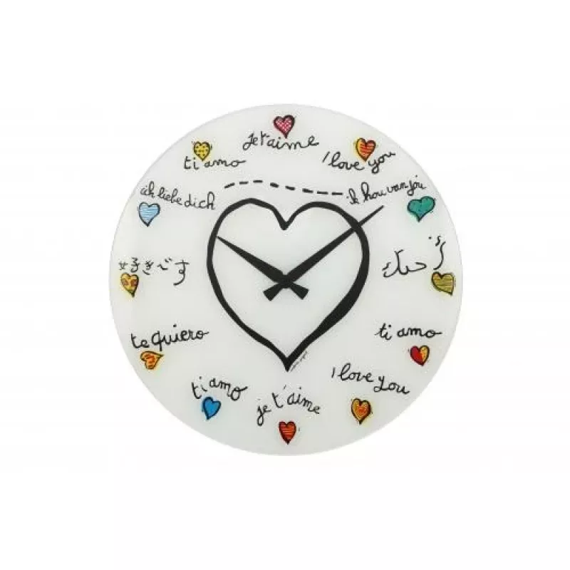 NeXtime Uhr 8030 Loving You, Ø43 cm, Wand, Weiß/Mehrfarbig
