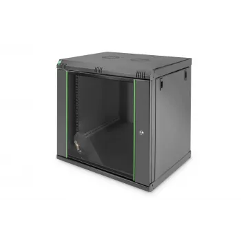 DIGITUS Dynamic Basic DN-19 16-U-EC-SW - Schrank - Netzwerkschrank - geeignet für Wandmontage - Schwarz, RAL 9005 - 12U - 48.3 cm (19)
