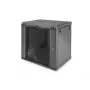 DIGITUS Dynamic Basic DN-19 16-U-EC-SW - Schrank - Netzwerkschrank - geeignet für Wandmontage - Schwarz, RAL 9005 - 12U - 48.3 cm (19)