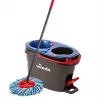 Bodenwischer VILEDA Mikrofaser 320 mm, Teleskopstiel 55–123 cm, waschbar, 360° drehbarer Kopf, schwarz/blau/rot