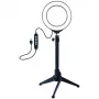 LED-Ringleuchte 12 cm mit Tischstativ bis 24,5 cm, USB, RGBW
