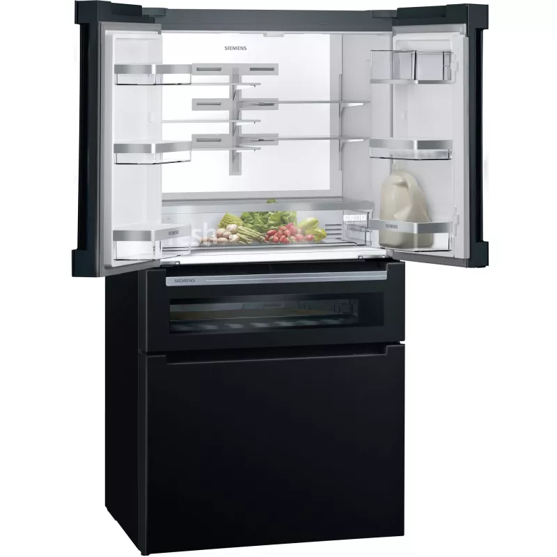 Siemens KF96RSBEA Side-by-Side-Kühlschrank Freistehend 572 L Schwarz