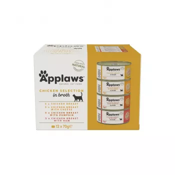 APPLAWS Chicken Selection in Broth - Nassfutter für Katzen - 12x70g