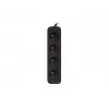 Power Extension Lanberg PS0-04E-0100-IEC-BK 1m 4 AC Outlets Indoor Schwarz