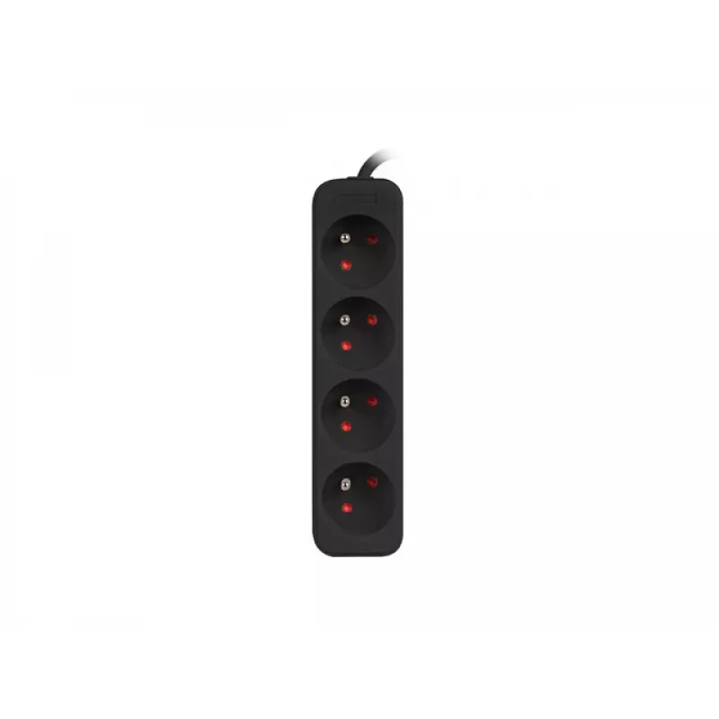 Power Extension Lanberg PS0-04E-0100-IEC-BK 1m 4 AC Outlets Indoor Schwarz