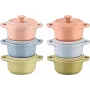 Set 6x Mini-Cocotte rund 10 cm, mehrfarbig