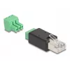 DeLOCK 66607 Kabel-Adapter RJ45 3-polige Klemmleiste Schwarz Grün