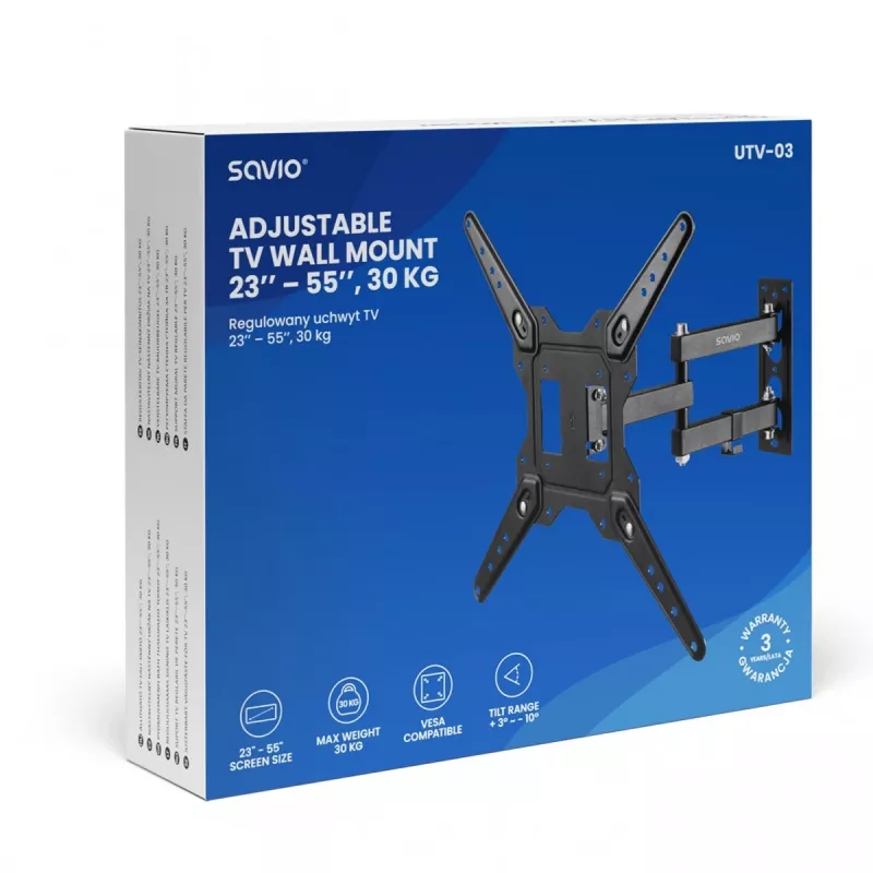 Savio UTV-03 TV-Halterung/-Ständer 139,7 cm (55) Schwarz