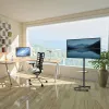 TV-Wagen MACLEAN MC-949 für 32–55 Zoll Fernseher, VESA 75×75–400×400 mm, max. Belastung 25 kg, Höhe 147–155 cm, Ablagefach, schwarz