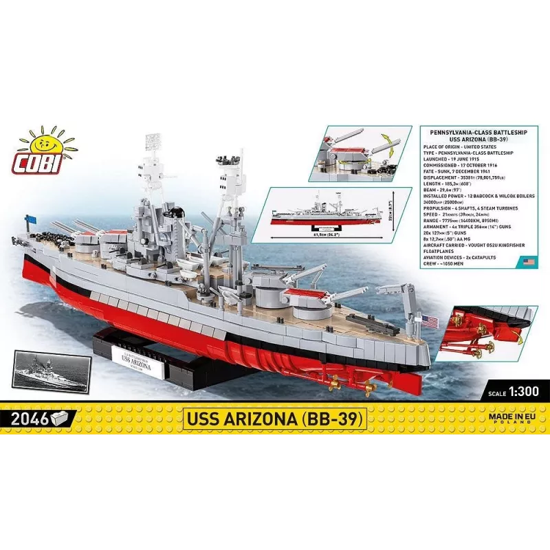Bausteine USS Arizona BB-39 2046 Teile