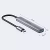 USB-C-Hub Unitek H1208B — 1x USB-A 5 Gbit/s, 3x USB-A 2.0, USB-C-Host, Aluminiumgehäuse, 0,20 m Kabel