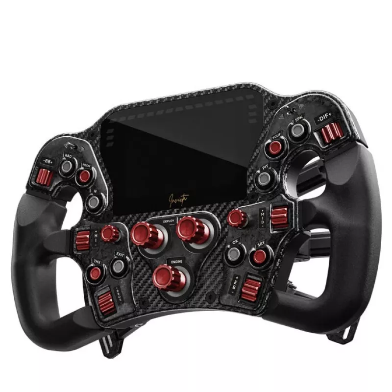 Lenkrad Asetek Invicta 4,3-Zoll LCD USB-C Red on Schwarz Edition