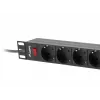 Stromverteilereinheit LANBERG PDU-09F-0300-BK — 9x Typ-F-Steckdosen, 3 m Kabel, Aluminiumgehäuse, 10 A
